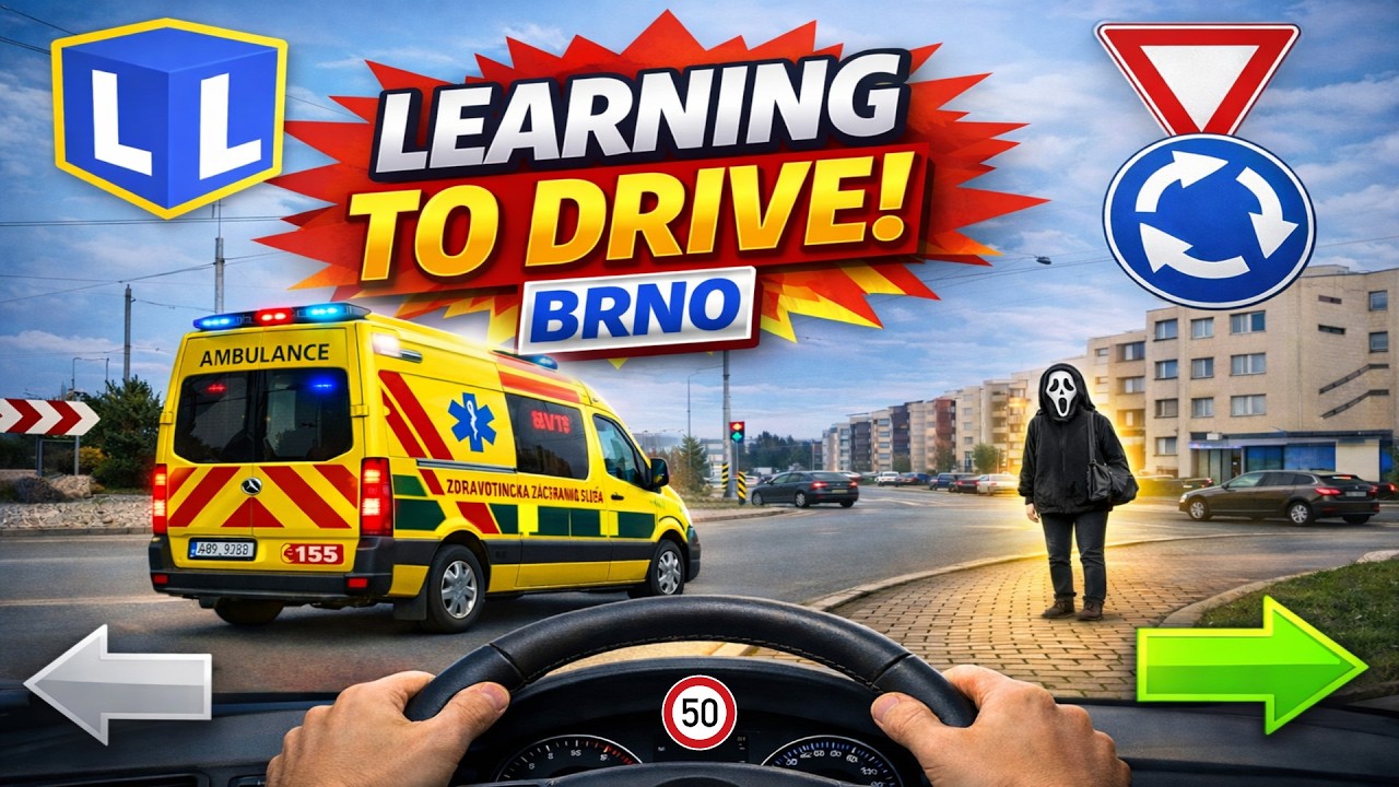 Autoškola, jízdy v Brně, výukové video, učíme se řídit Brno-Slatina-Židenice