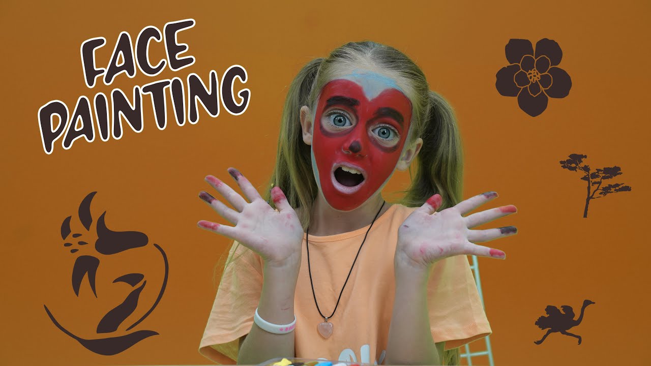 Funny Heart shaped face painting for kids!