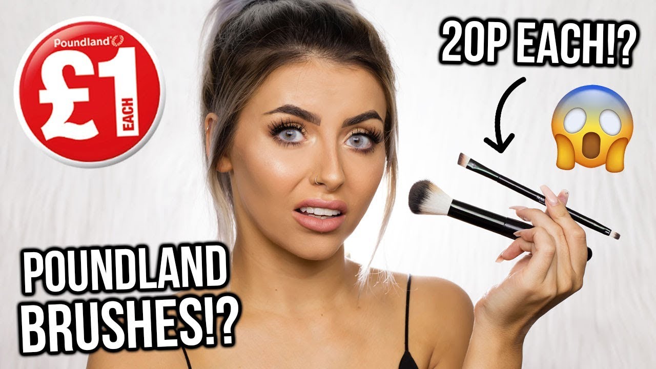 Тестирование кистей для макияжа Poundland! Полная окраска лица кистями за 1 фунт! Обзор и руковод...