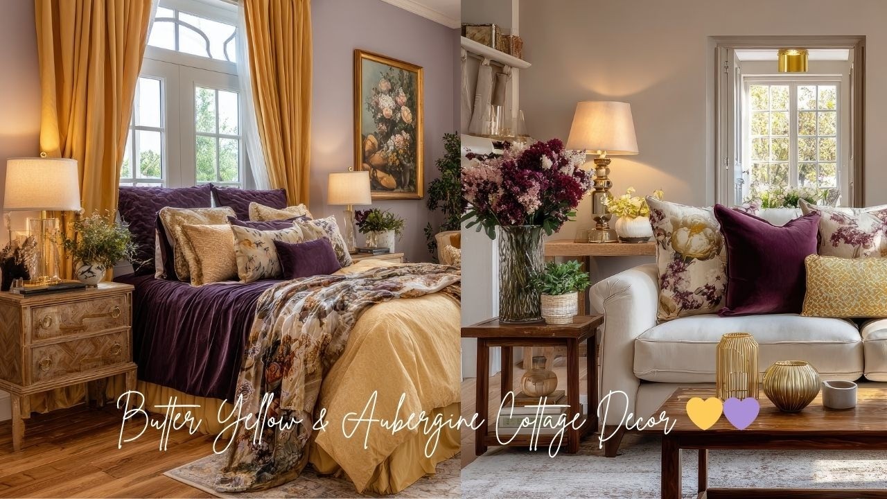 Butter Yellow & Aubergine Cottage Decor 💛💜 | Warm, Romantic English Country Style