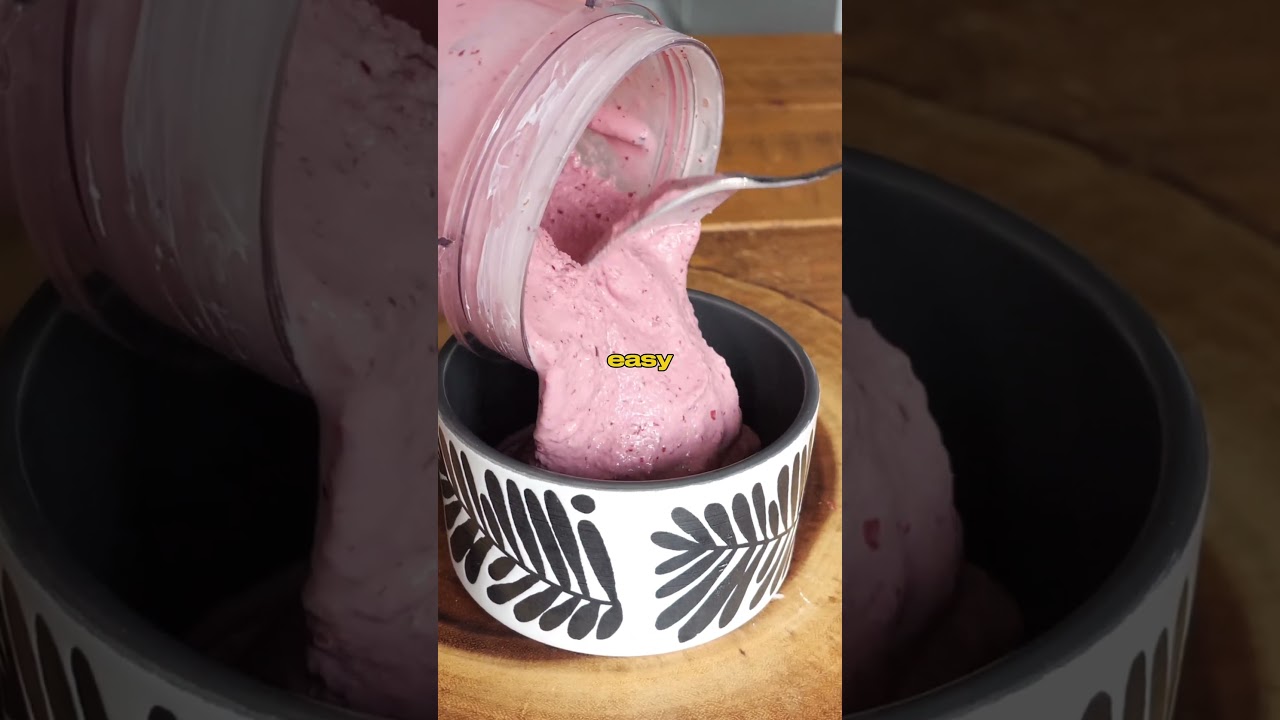 Высокобелковый вишневый замороженный йогурт 🍒 | Десерт для похудения с 30 г белка