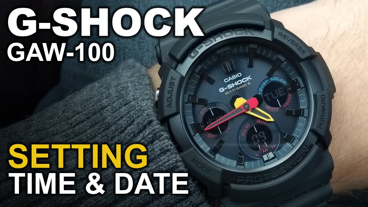 GShock GAW-100 - Setting Time and Date tutorial
