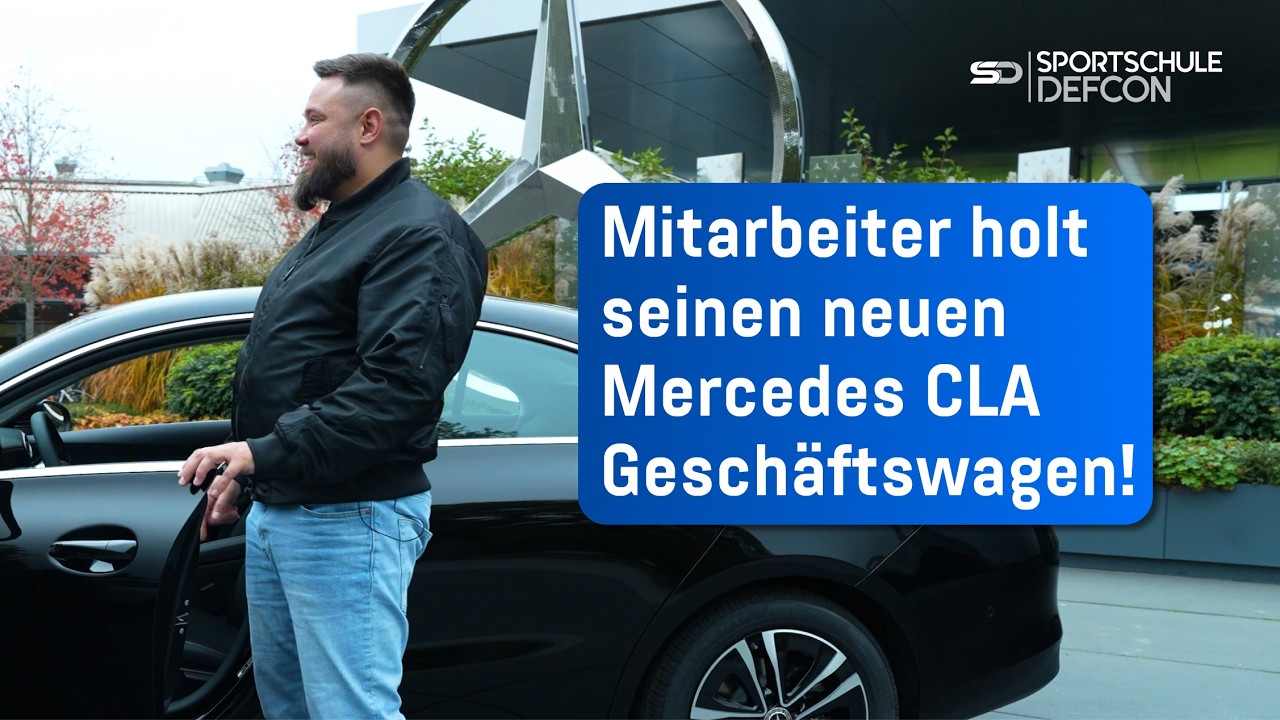 Karriere, Verantwortung, Benefits: Yevhenii holt seinen neuen Mercedes CLA ab | SPORTSCHULE DEFCON