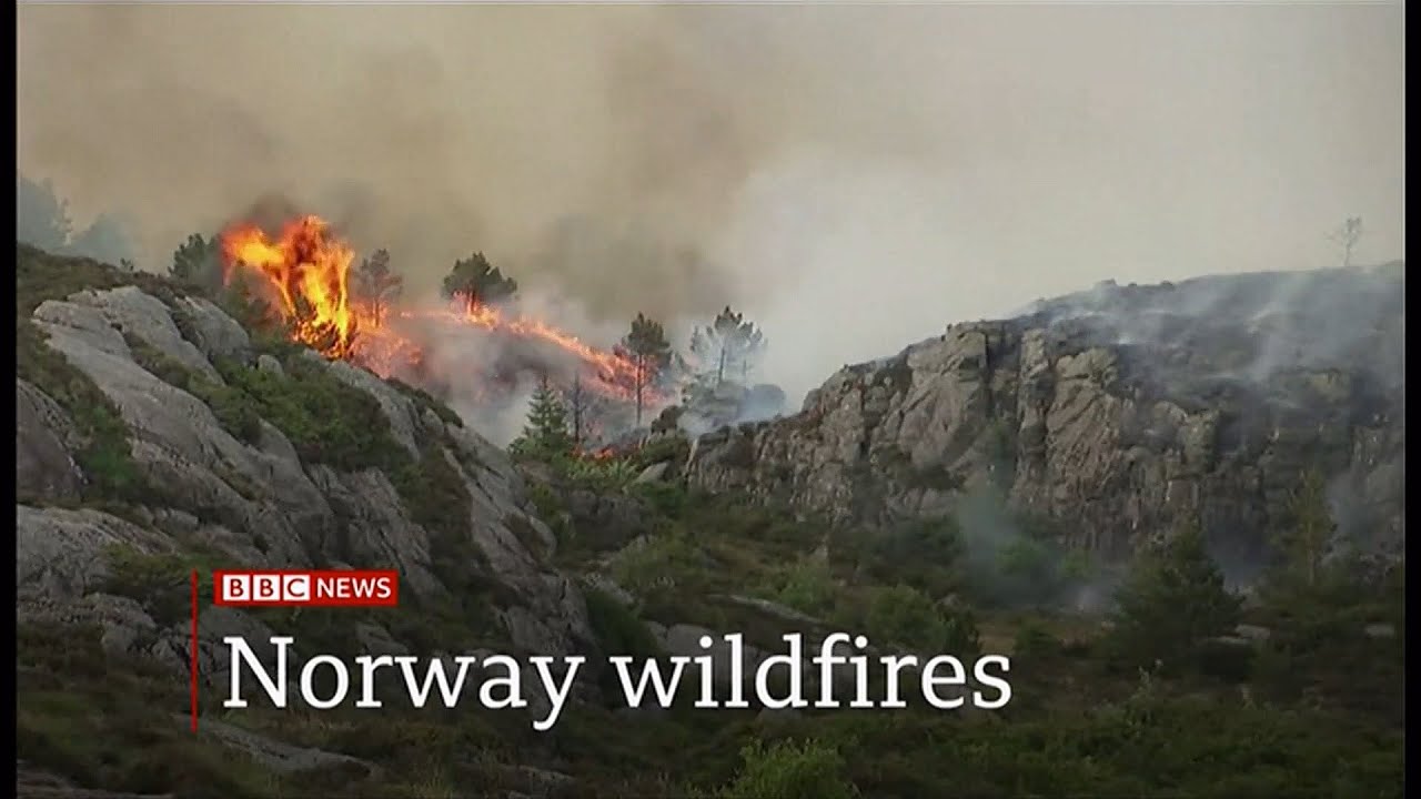 Weather Events 2021 - Wildfires in the west (Norway) - BBC News - 5th June 2021