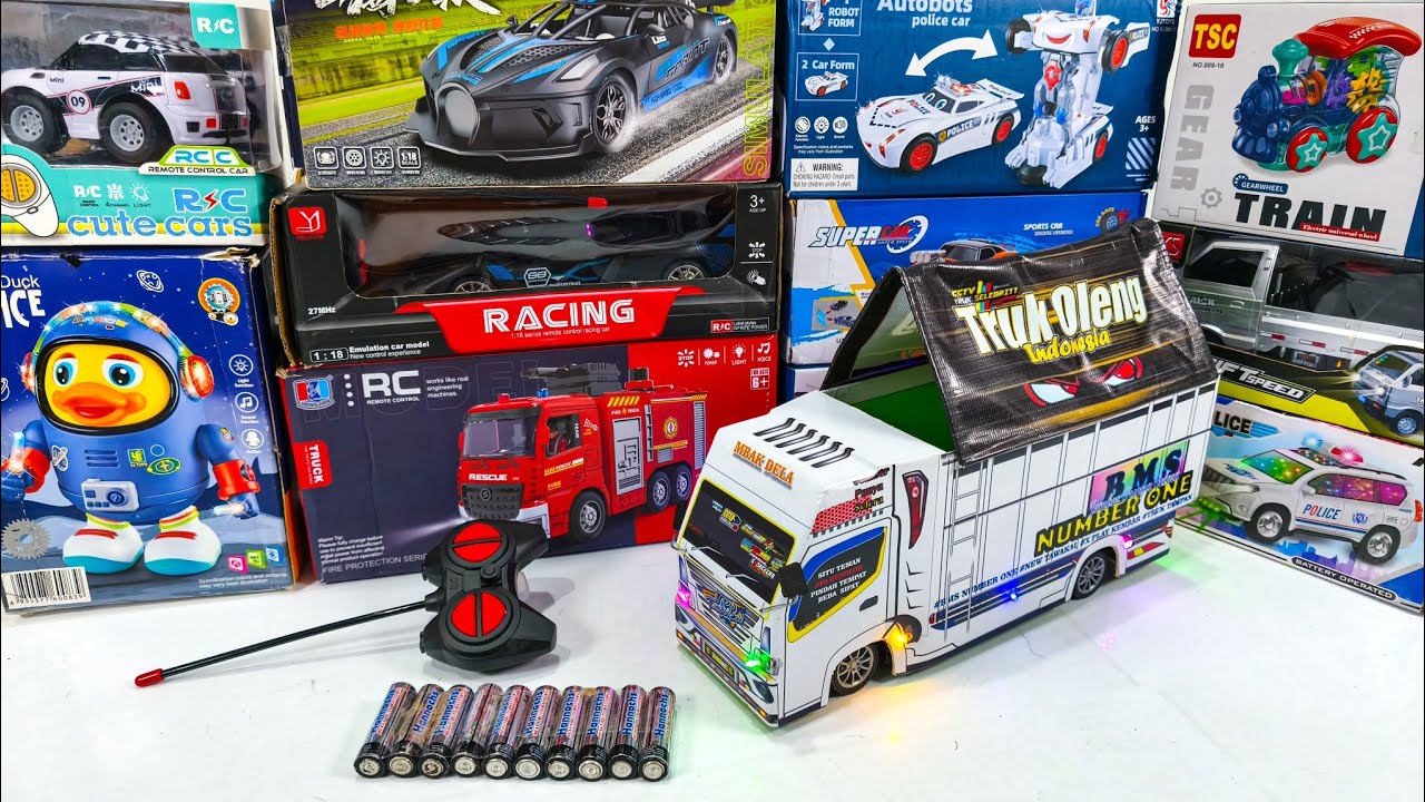 Unboxing Rc Racing Car, Rc Truck Oleng Telolet, Police Car, Sport car, Plane