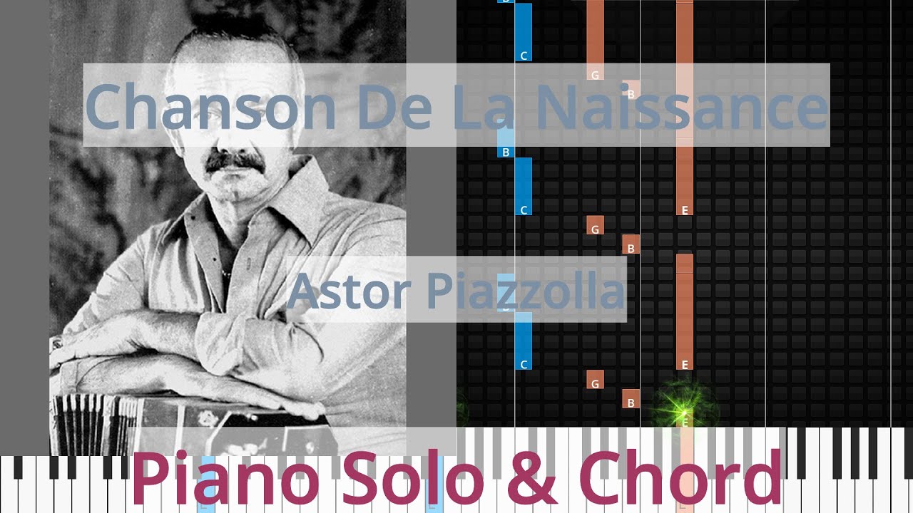 🎹Chanson De La Naissance, Solo & Chord, Astor Piazzolla, Synthesia Piano