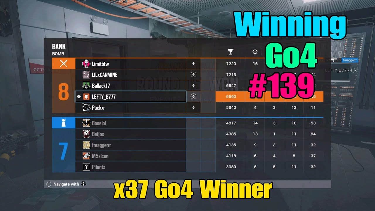 Winning Go4 Tournament #139 - Rainbow Six Siege
