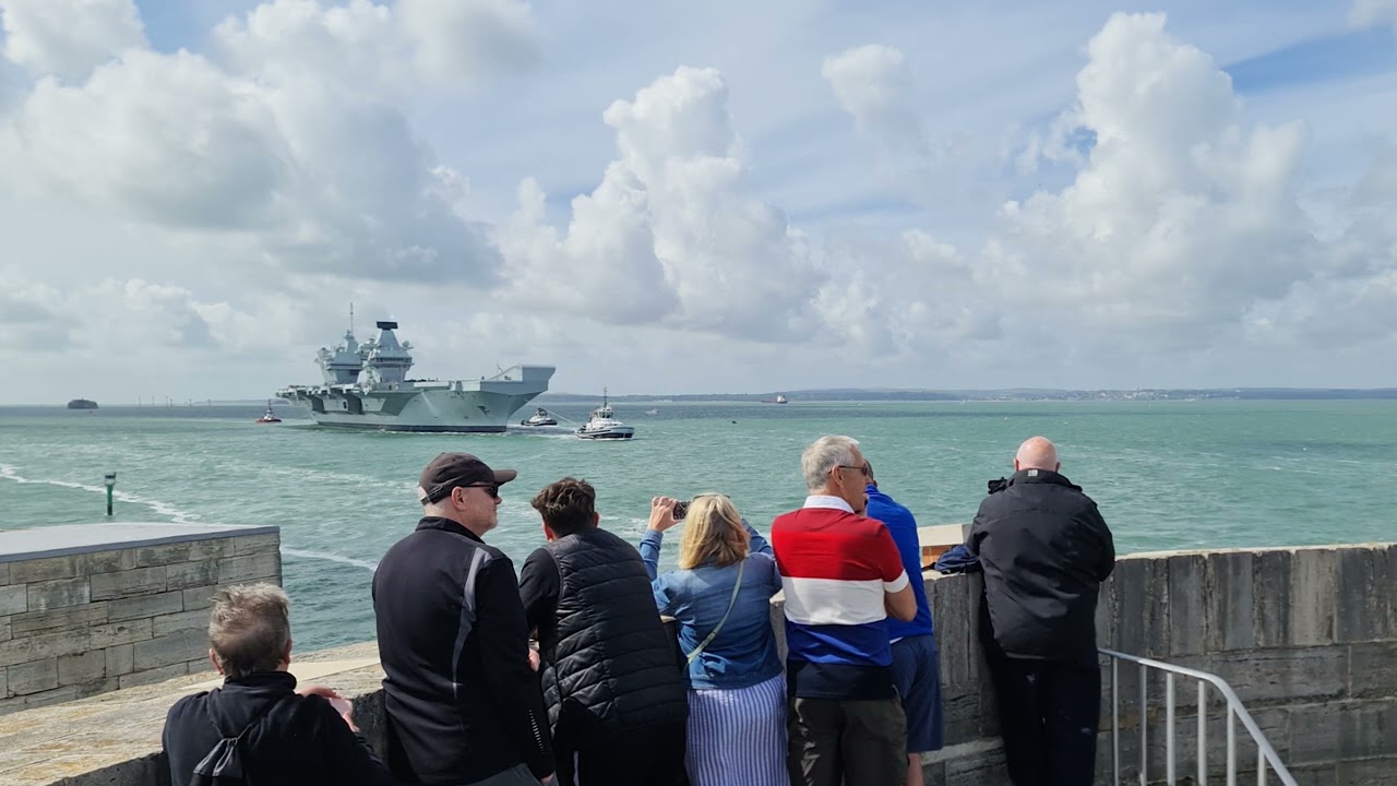 HMS Prince of Wales (R09) returns to Portsmouth Harbour from NATO exercises in the Med.