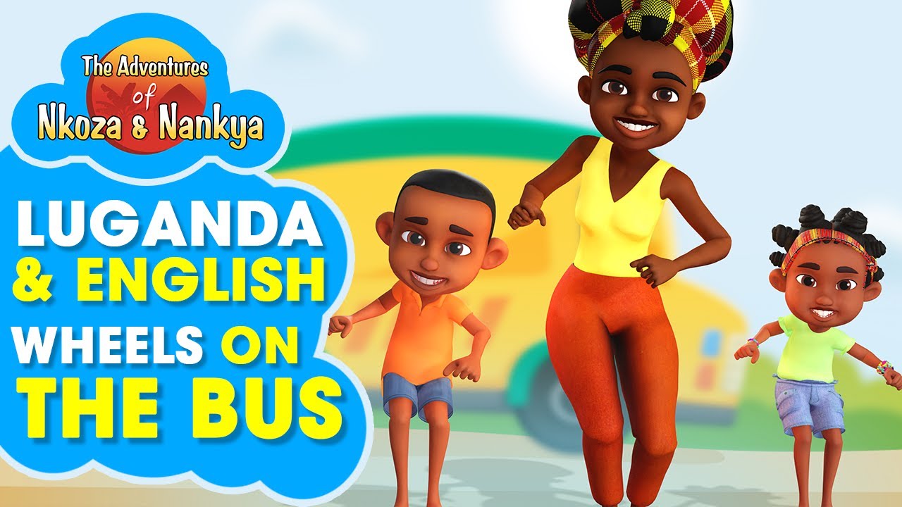 Wheels on the Bus in Luganda & English | Sing & Dance Along | Nursery Rhymes & Kids Songs
