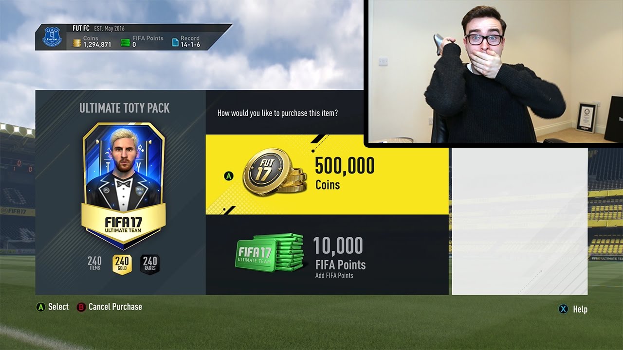 HALF A MILLION COIN ULTIMATE TEAM OF THE YEAR PACK!!!