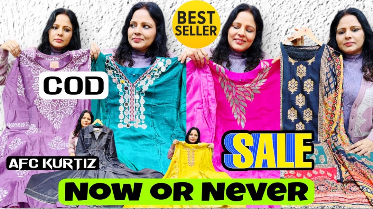 SALE SALE on Cotton Suit, Anarkali, Kaftan, PartyWear Suit & Fresh Denim at AFC Kurtiz. COD & Free S