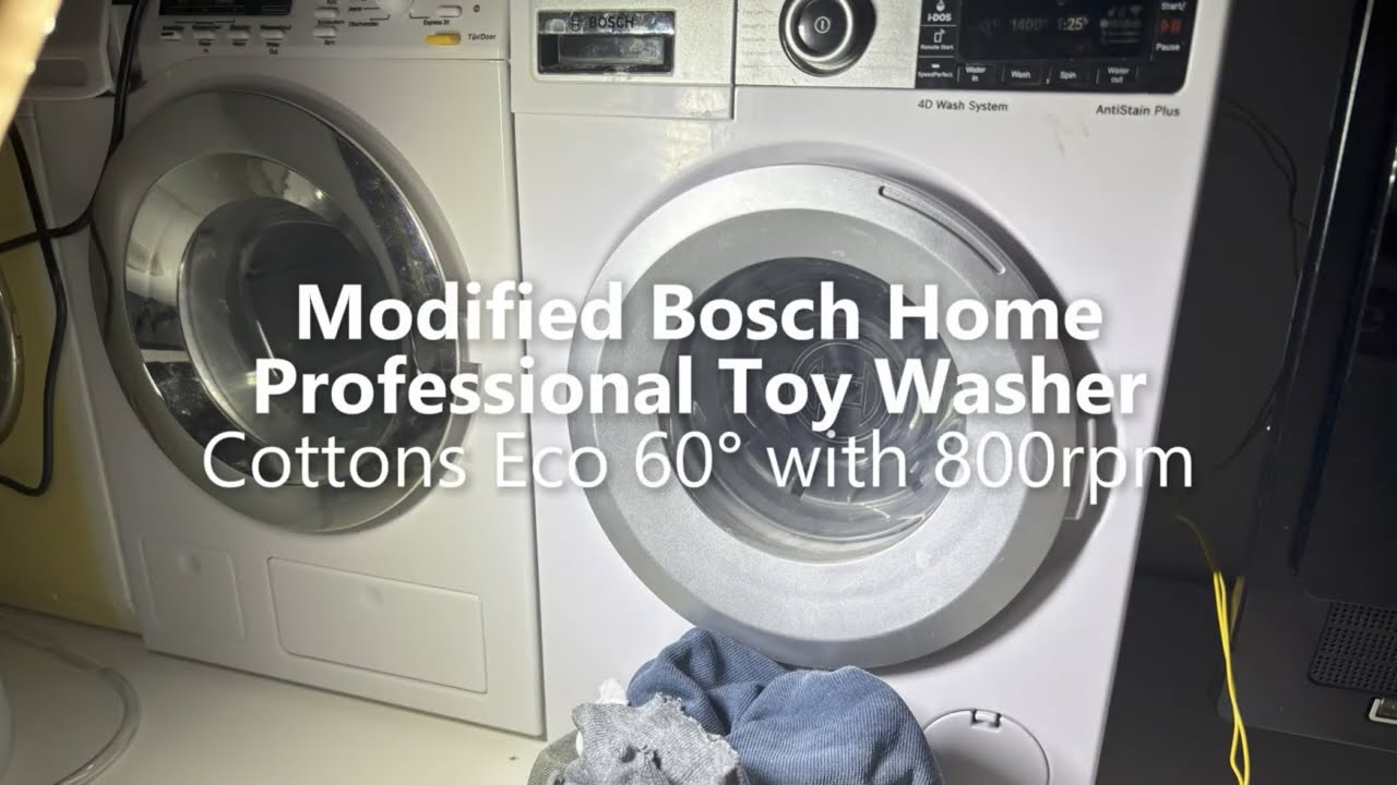 Theo Klein 9213 Bosch Toy Washer - Cottons Eco 60° (Full Modified Wash Programme)