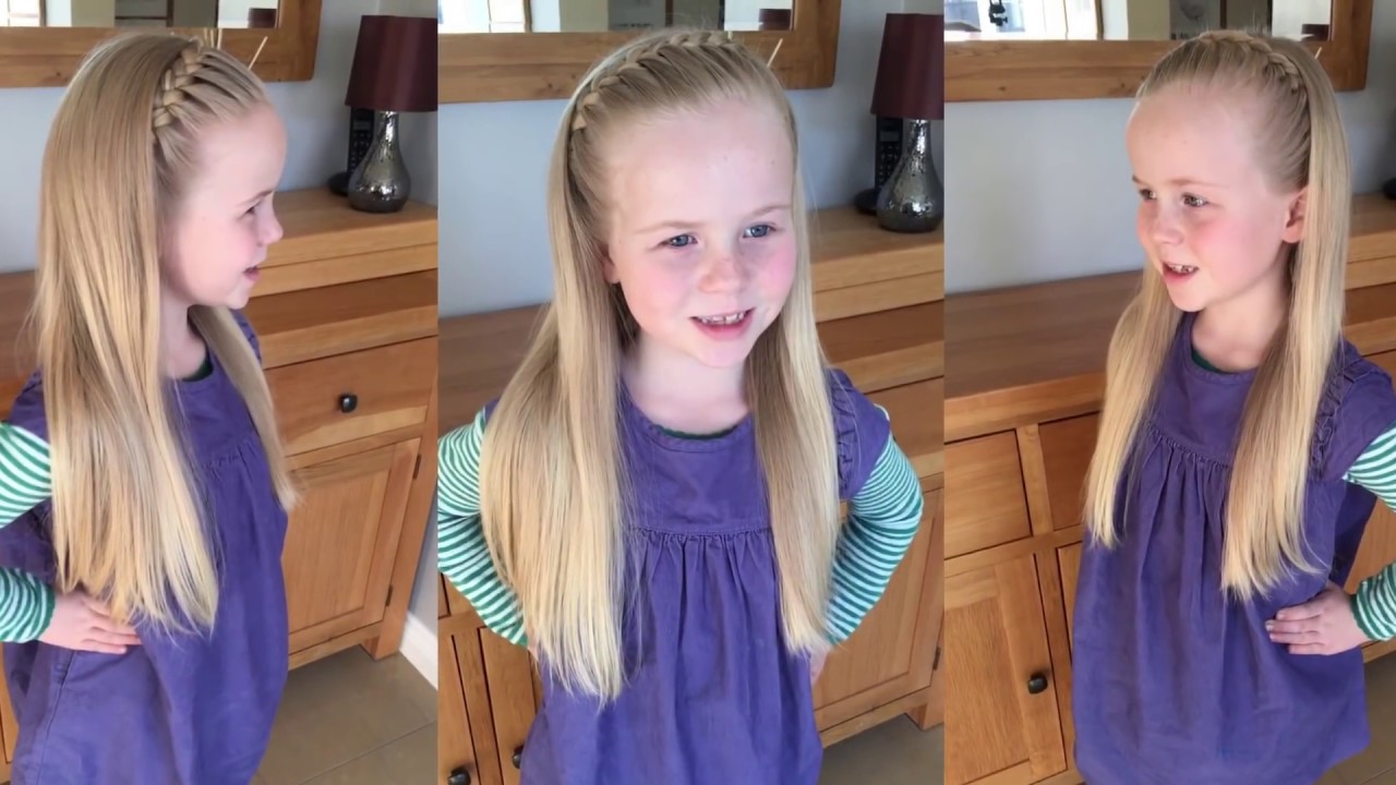 Super Easy Braided Headband hair tutorial by Two Little Girls Hairstyles