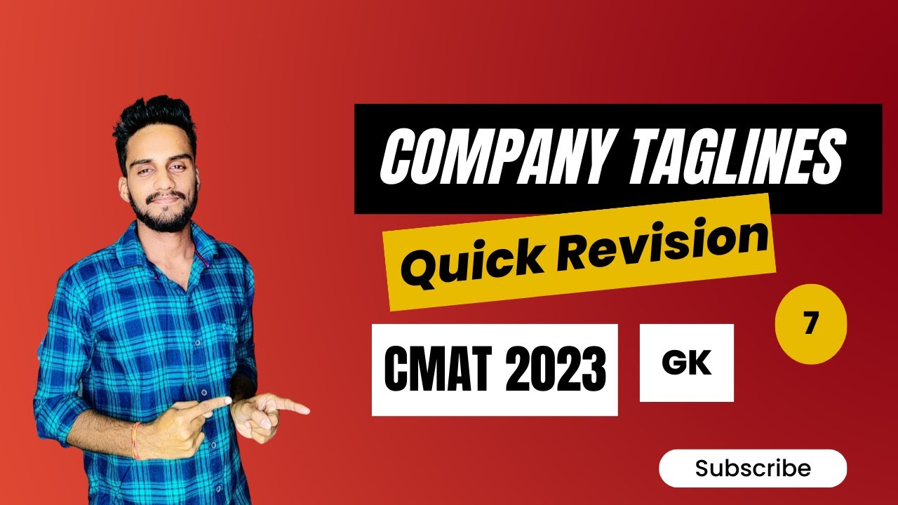 Company Taglines 2023 CMAT 2023 General Awareness Quick Revision Last min Preparation 