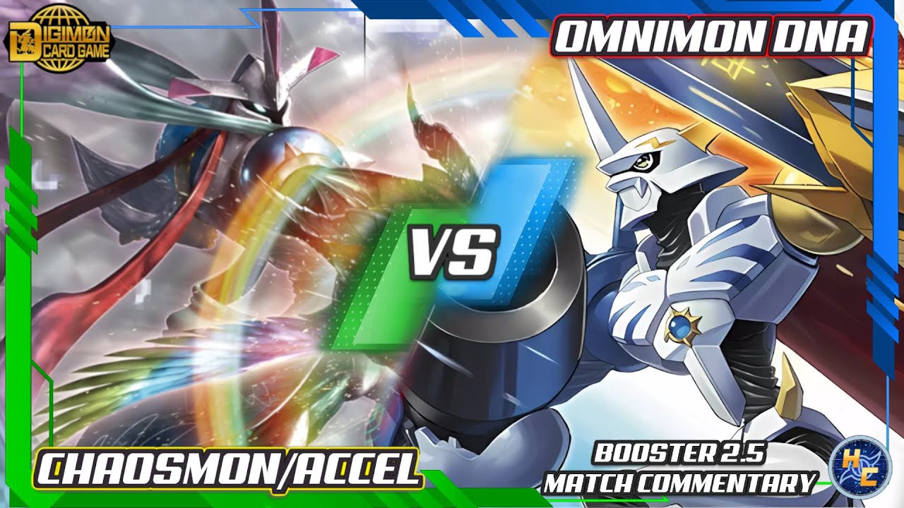 Chaosmon/Accel vs Omnimon DNA - Booster 2.5 Matchplay Commentary