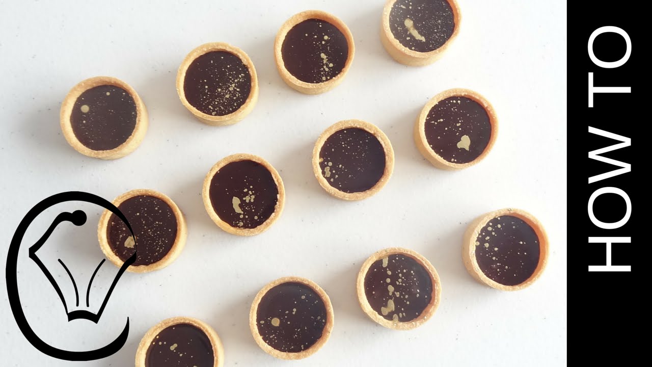 Mini Chocolate Caramel Tarts with Gold Accents by Cupcake Savvy's Kitchen