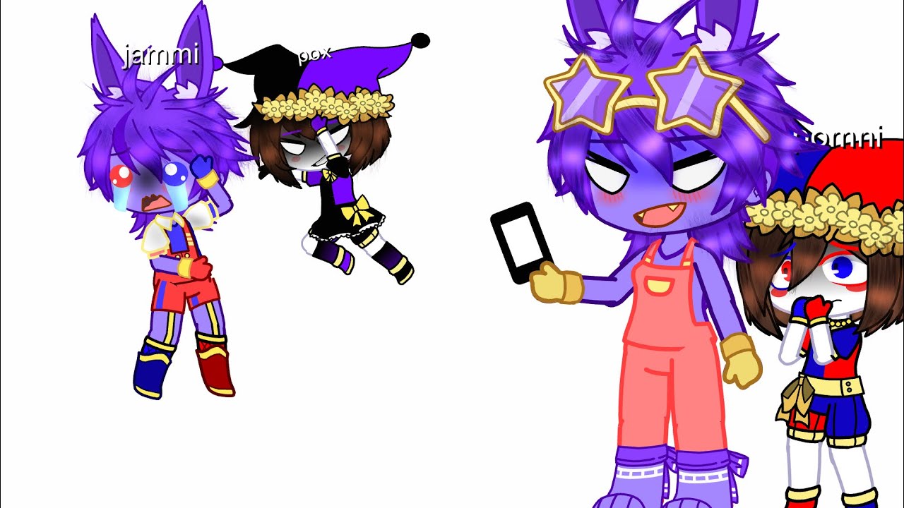 Pomni and Jax meet Pox and Jammi 🖤💜❤️💙