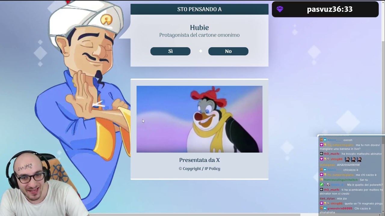 PINGU, PACCIANI, MUSSO e l'altro PELATO su AKINATOR!