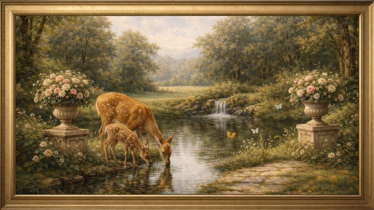 Elegant Estate Spring Garden TV Frame Art: 3 Hours of Peaceful Nature | Vintage Painting