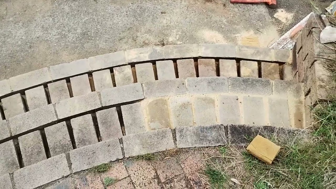 Grout outside step pavers