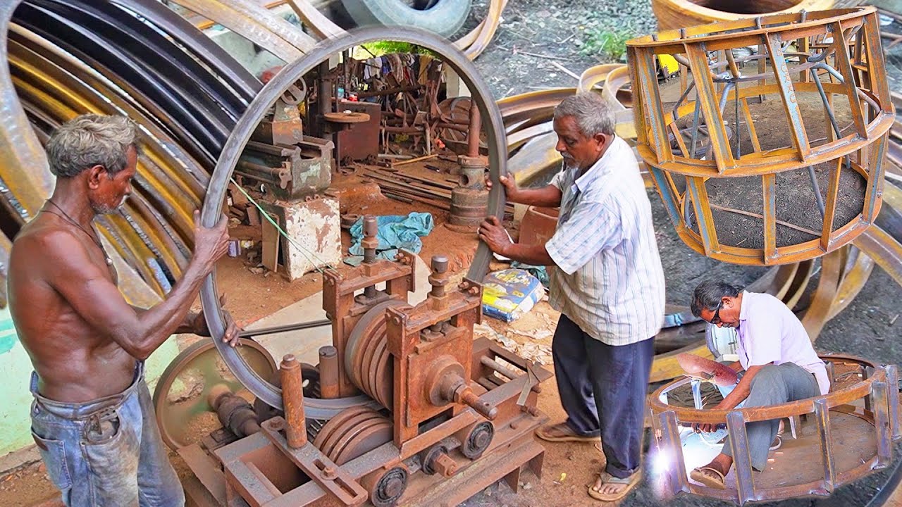 IRON CAGE WHEELS MAKING PROCESS | Hard Working People | Small Scale Industries