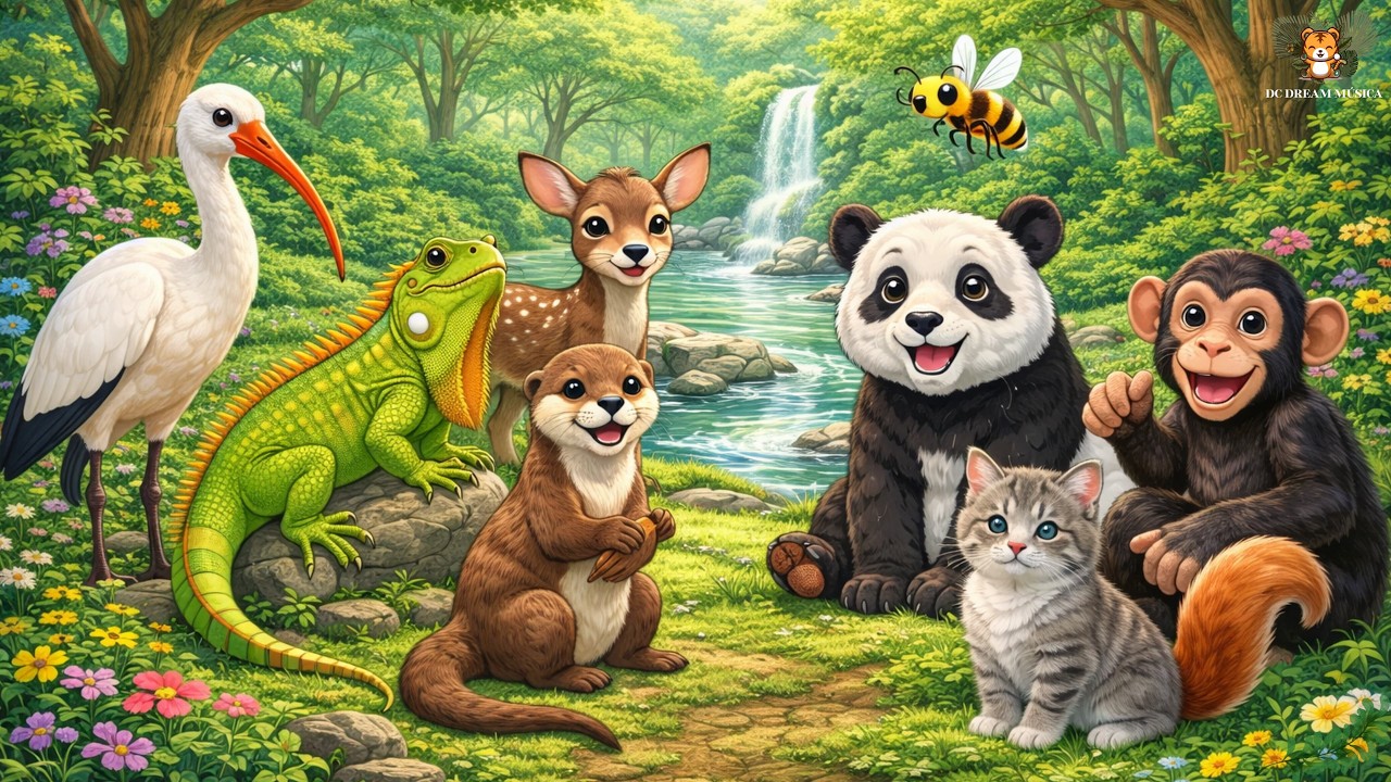 Animal Sounds Compilation: Ibis, Iguana, Otter, Hera, Panda, Bee, Squirrel, Chimpanzee