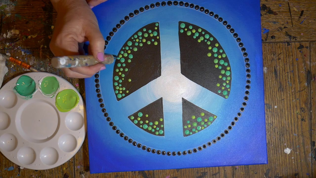 How to paint dot mandalas with Kristin Uhrig #38-Peace Sign