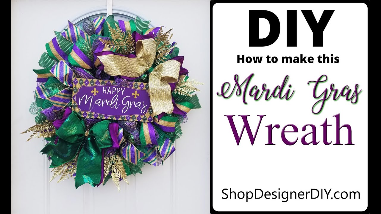 Easy Mardi Gras Wreath for Your Door!