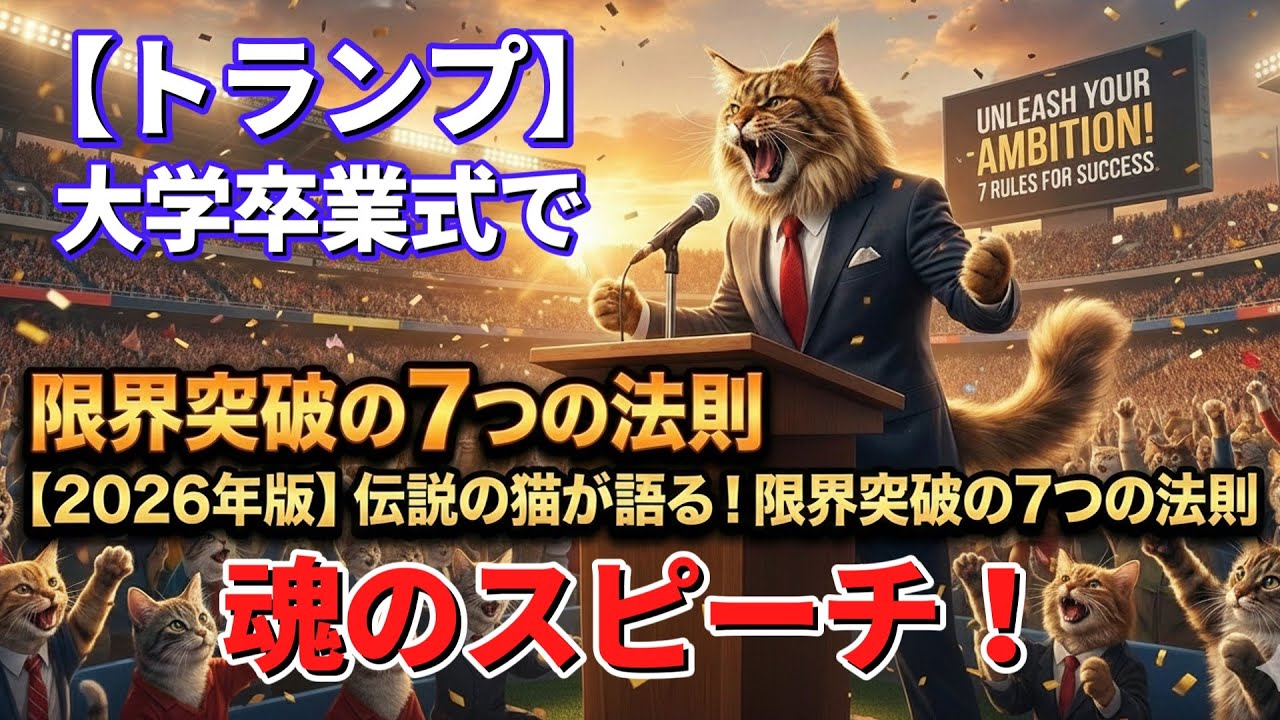 【猫ミーム】【決定版】2026年を勝ち抜くトランプ7つの教訓｜限界をぶち破り、自分のモメンタムを掴め