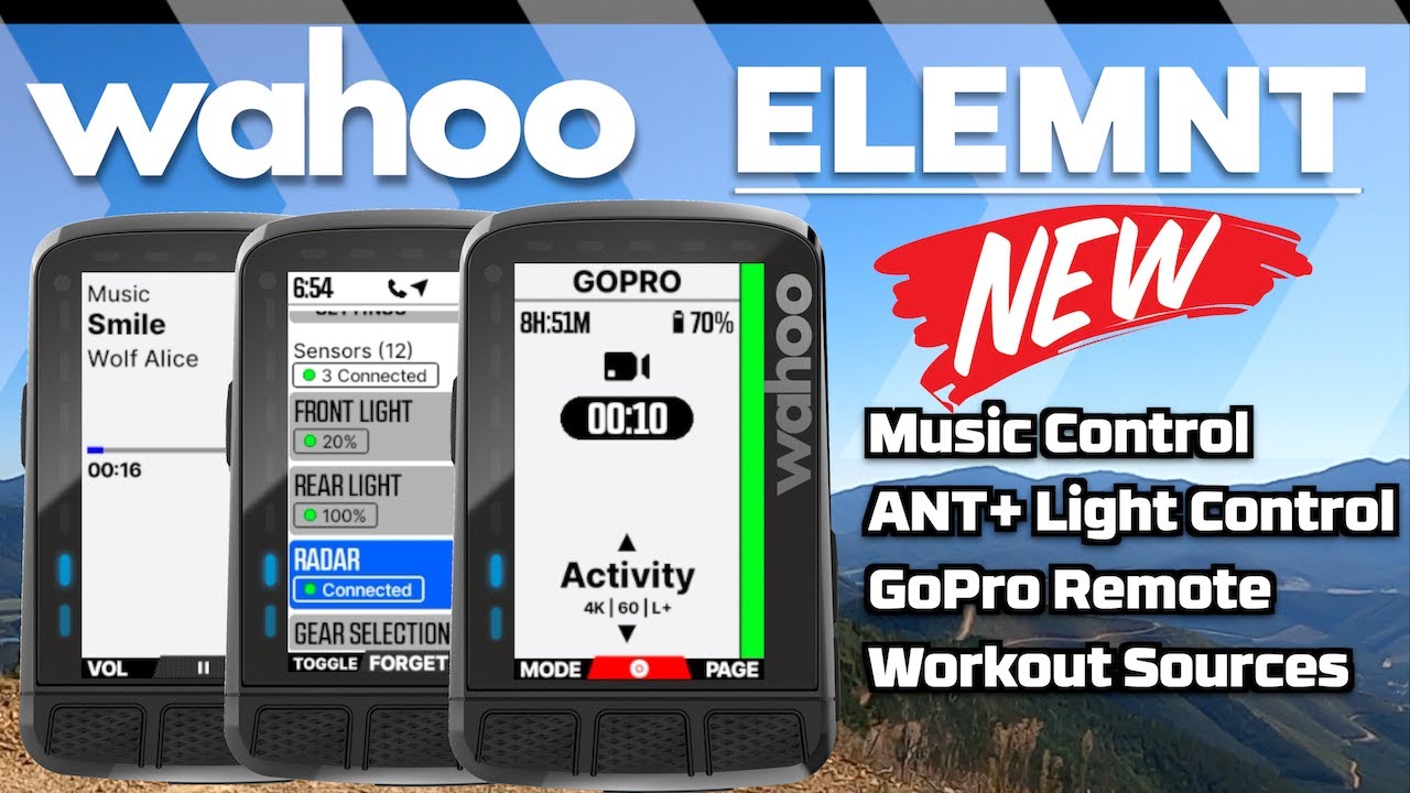 Wahoo ELEMNT Updates: Music Control // ANT+ Light Support // GoPro Control