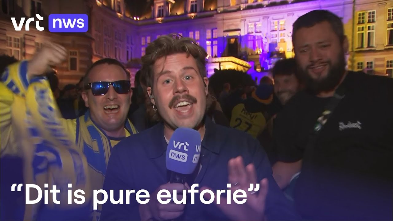 Union kampioen: feest barst los aan stadhuis van Sint-Gillis