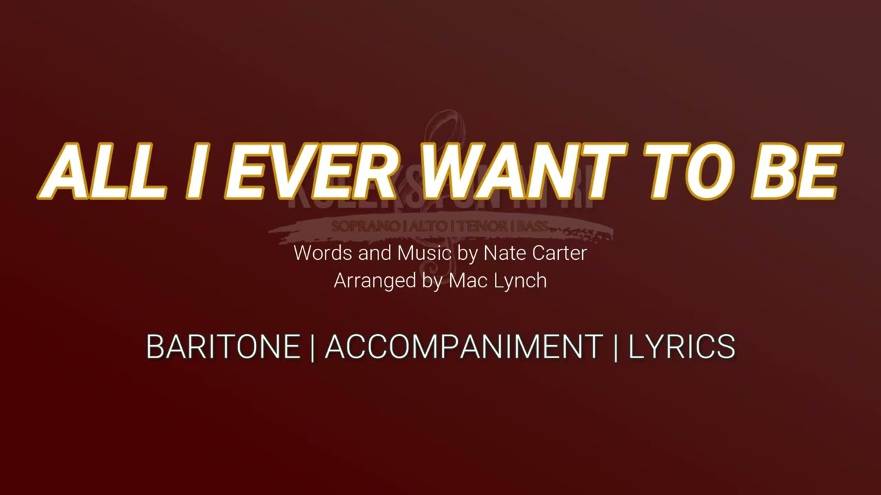 All I Ever Want to Be Baritone | Vocal Guide by Bro. John Kurt Libo-on