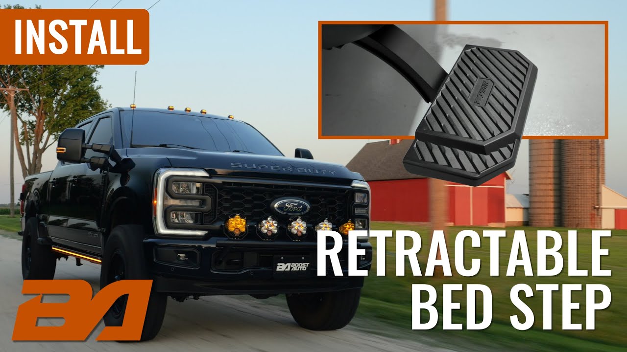 Выдвижная подножка для кровати Boost Auto | Руководство по установке для Ford Super Duty F250, F3...