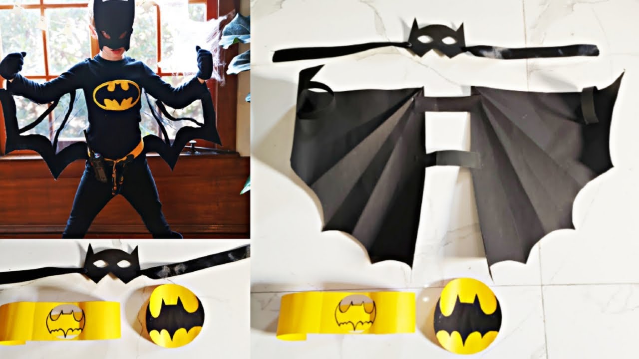 Batman Fancy Dress Making with Paper । Halloween Day Fancy Dress । DIY Batman Costume for Kids #diy