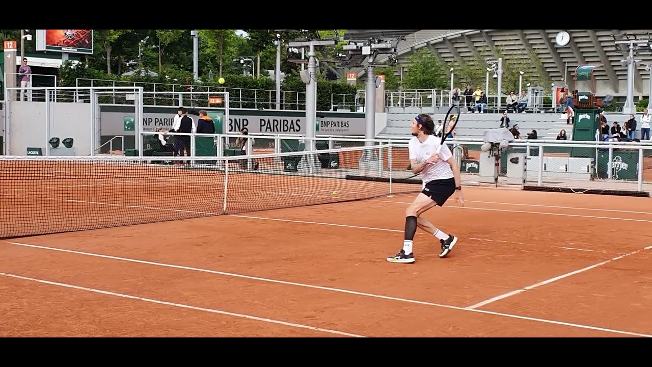 Bublik training Roland Garros 24.05.2025 (dropshot volley)