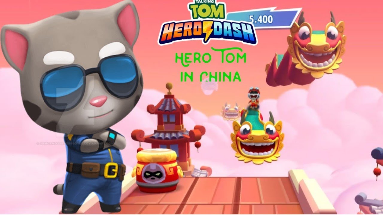Talking Tom Hero Dash! in China with super Tom, day #1
