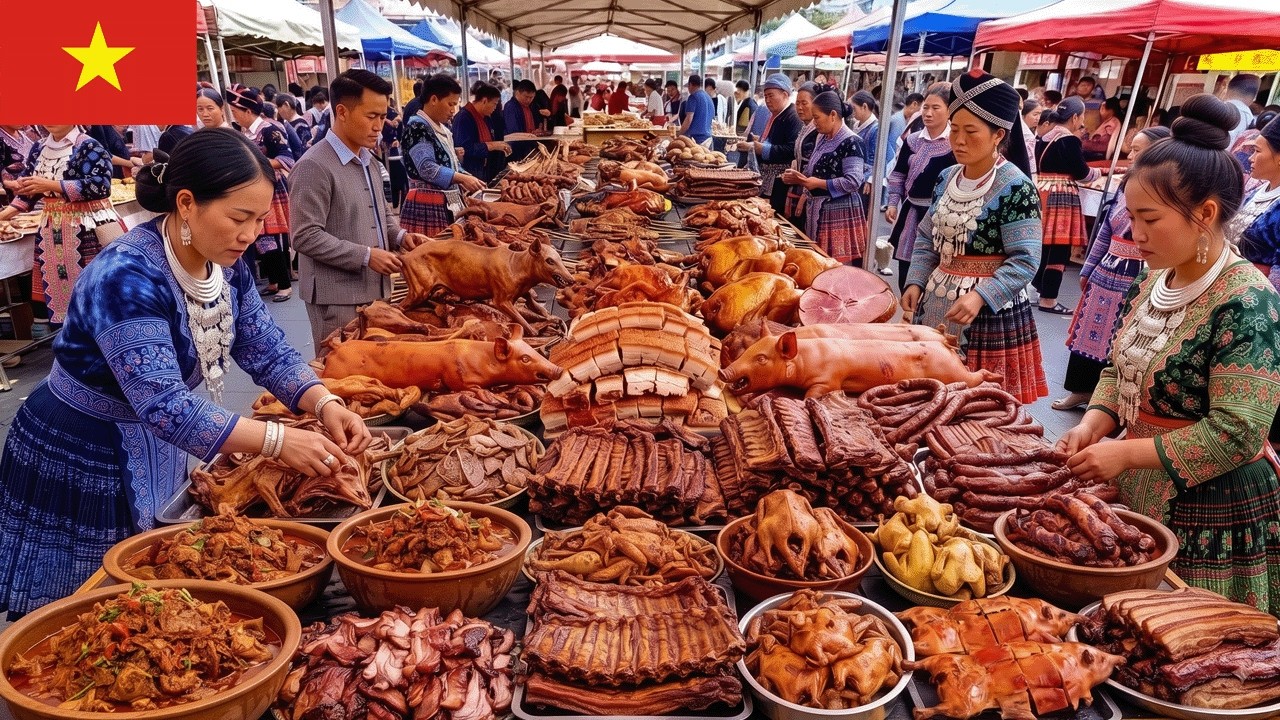 1 Hour Experience Of 50 Dishes At The Vietnamese Food Market | Fresh Dog Meat, Local Black Pig