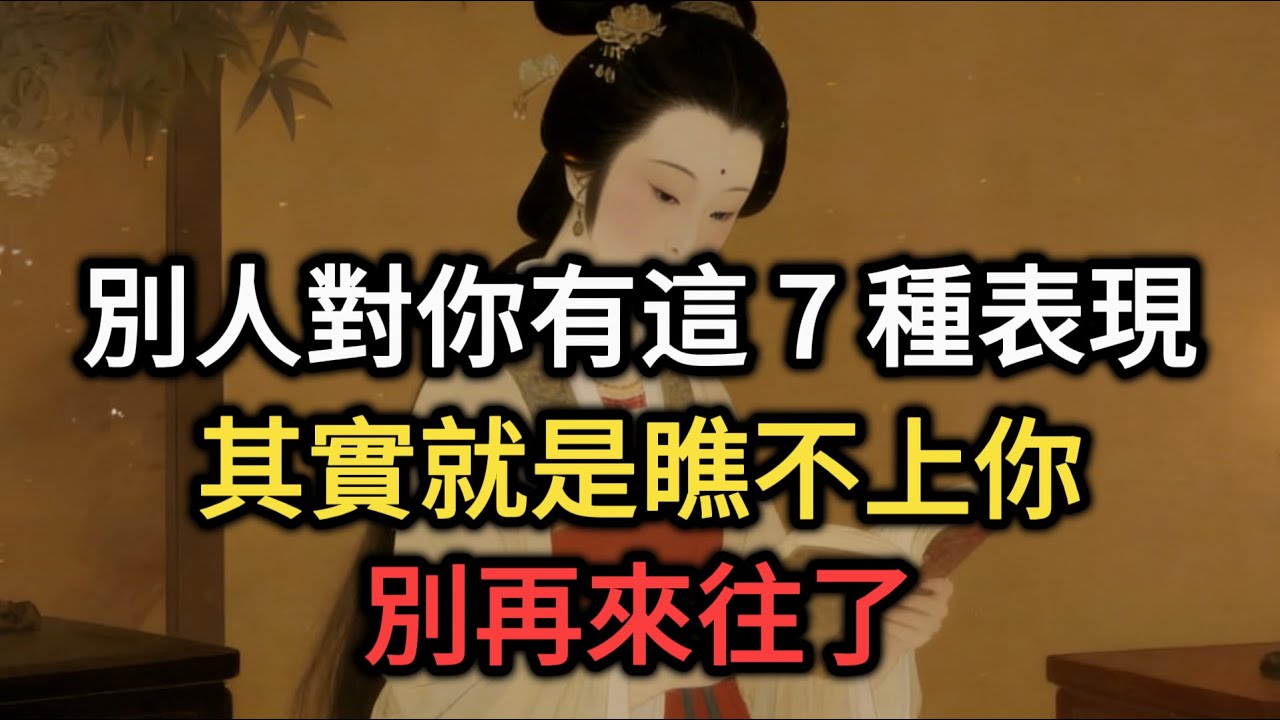 別人對你有這 7 種表現，其實就是瞧不上你，別再來往了#谋略 #智慧人生 #识人术
