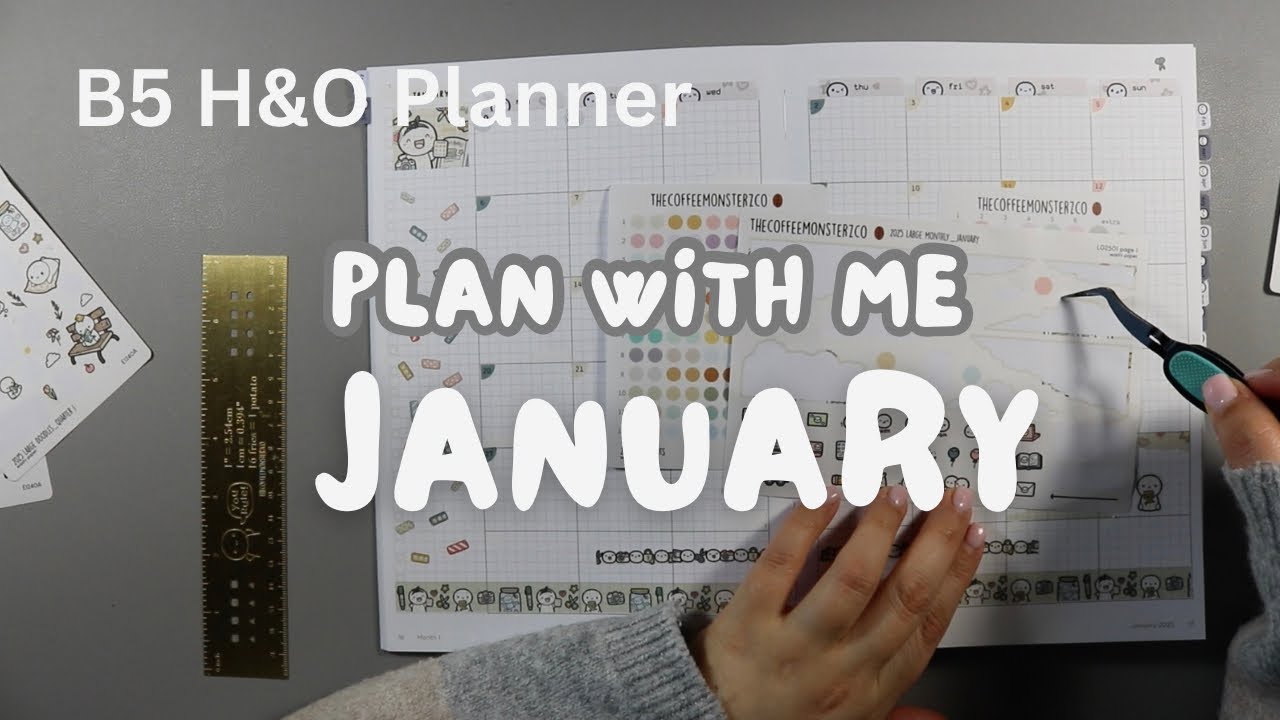 January 2025 Plan with Me ft. The Coffee Monsterz Co monthly kit - H&O B5 Planner