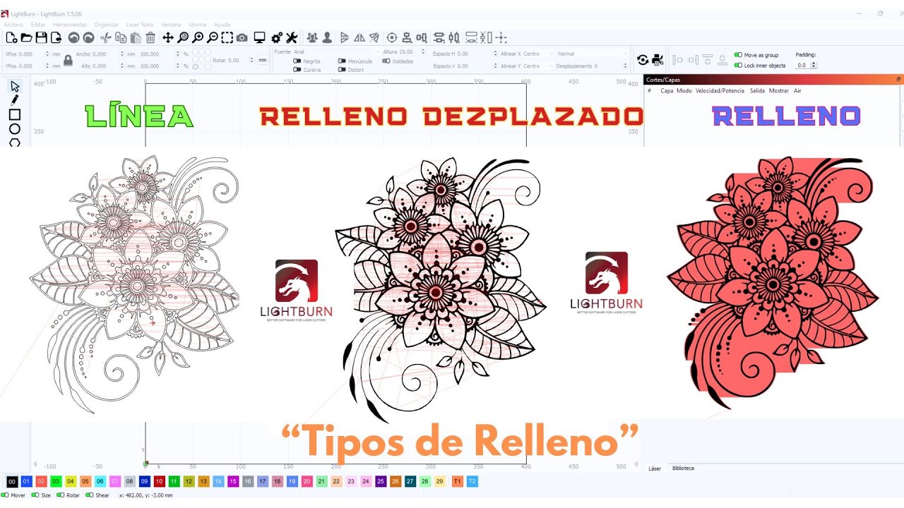 🔥LIGHTBURN🔥  Tipos de Relleno para Grabado Láser