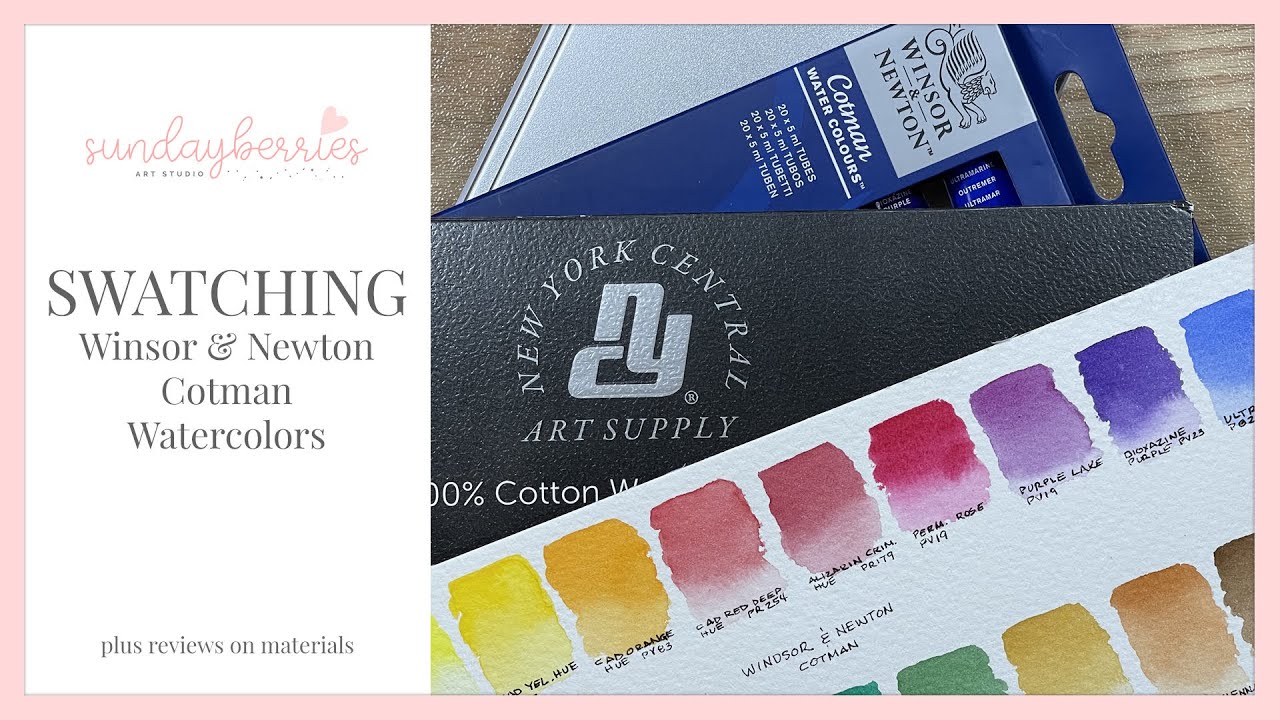 SWATCHING Winsor & Newton Cotman Watercolors + Materials Review!