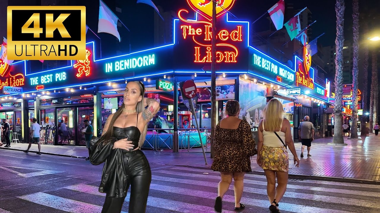 Benidorm by Night | Walking Down Gerona Street 4K