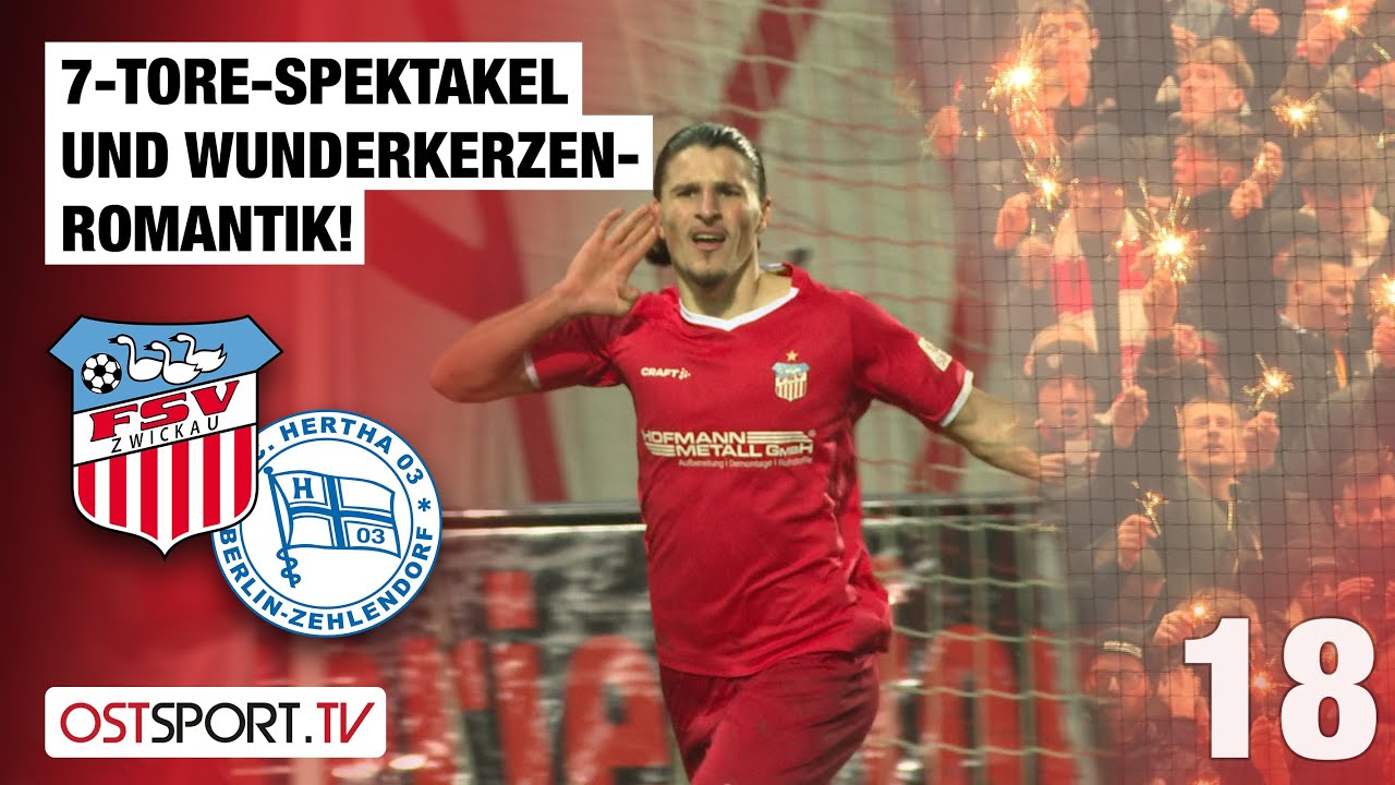 7-Tore-SPEKTAKEL und Wunderkerzen-Romantik: Zwickau - Hertha Zehlendorf | Regionalliga Nordost