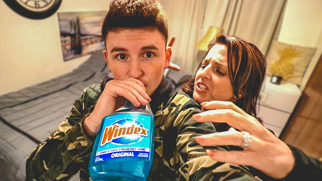 GATORADE IN WINDEX BOTTLE PRANK ON MOM!