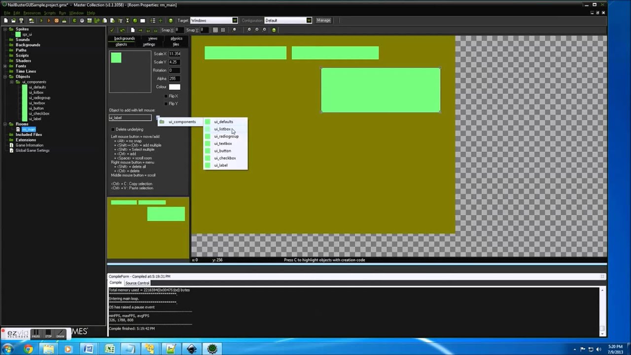 NailBuster GUI Components for GameMaker Getting Started