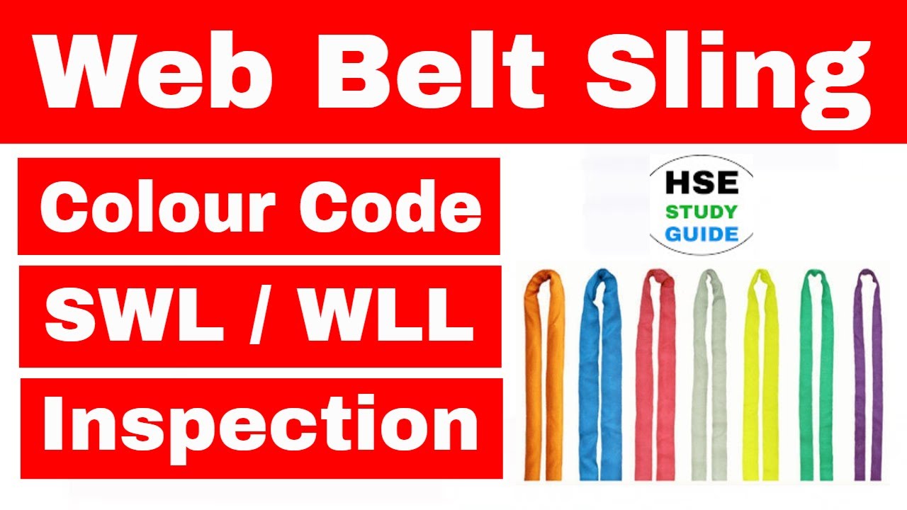 Colour code & Working load limit of Web belt sling / Inspection of lifting belt in hindi