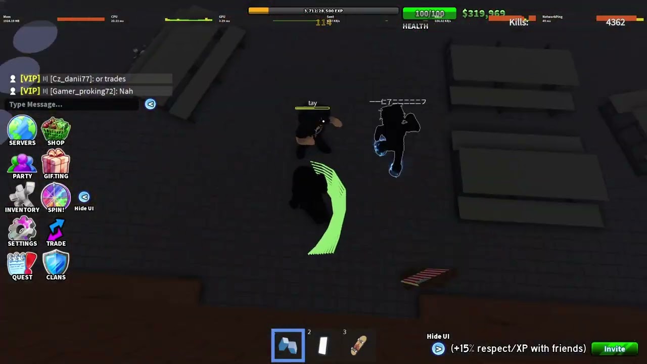 Fighting with only a knife in fight in a school but its not Halloween
