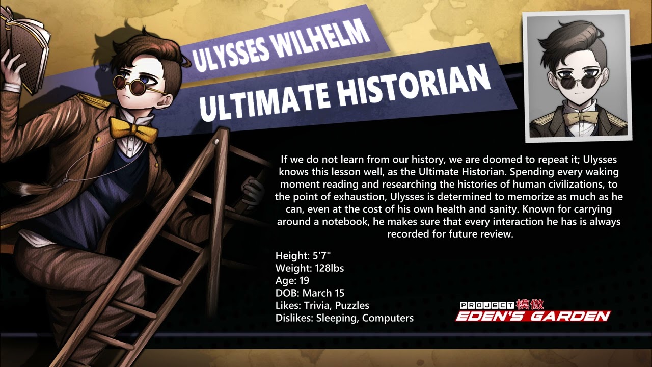 (Prologue/Chapter 1, spoilers!) Ulysses Wilhelm Voice Lines - Project Eden's Garden