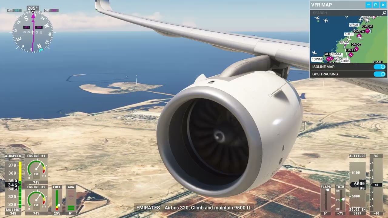 MSFS 2020 A320 from Dubai to Abu Dhabi (IFR Practice 9070XT)