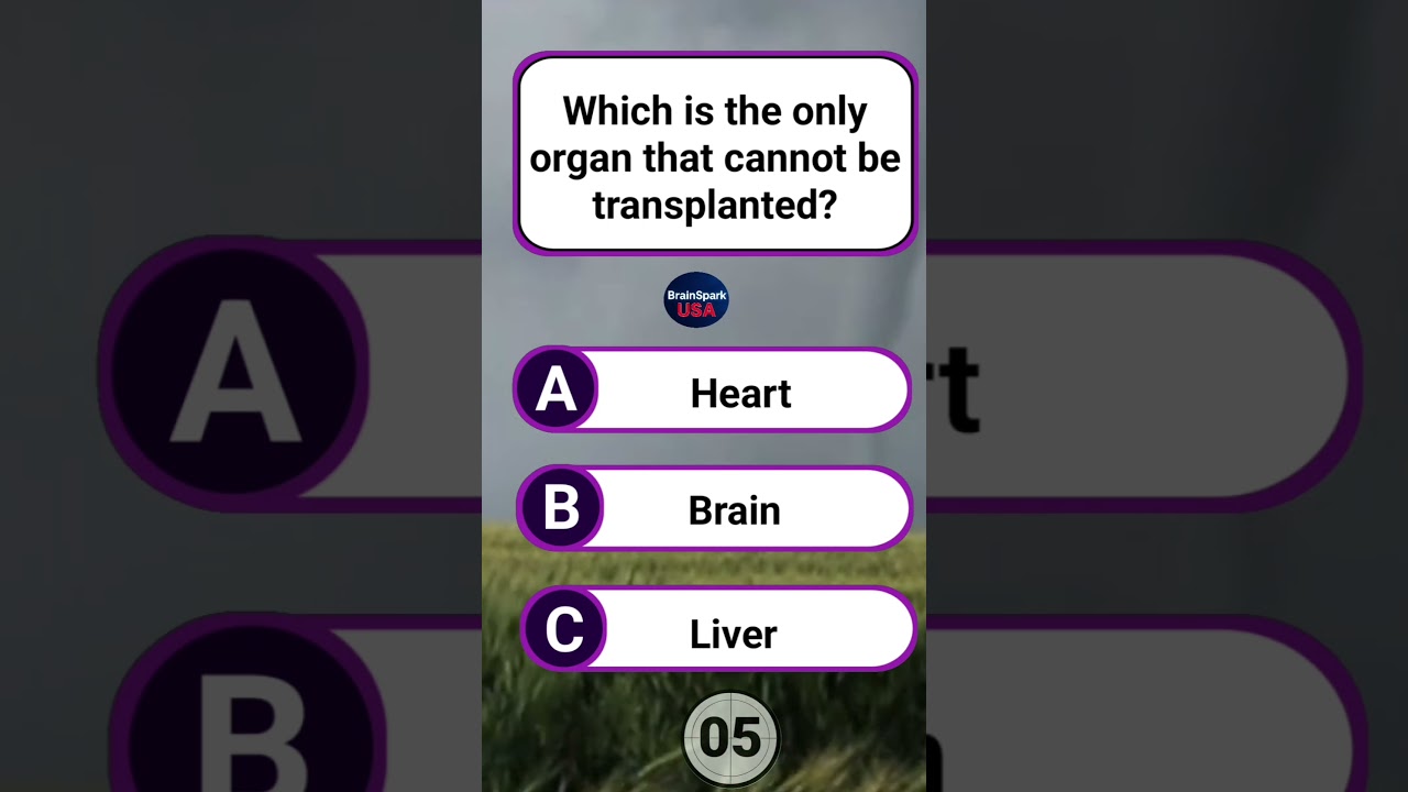Which is the only organ that cannot be transplanted #healthfacts #medicalfacts #usashorts #quiztime